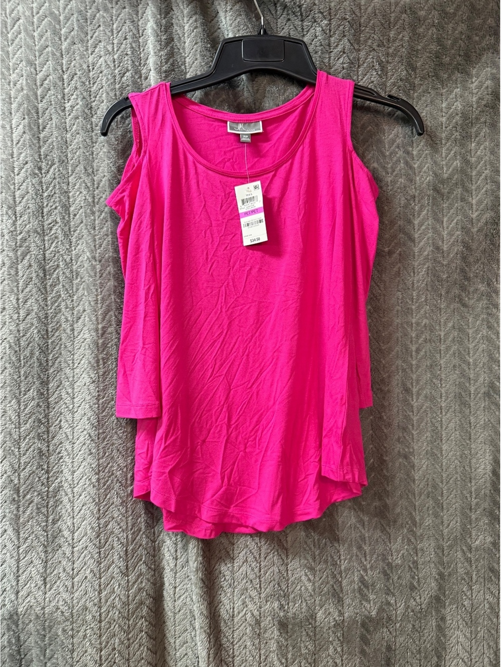 JM Collection Pink Cold Shoulder Top Size P/P